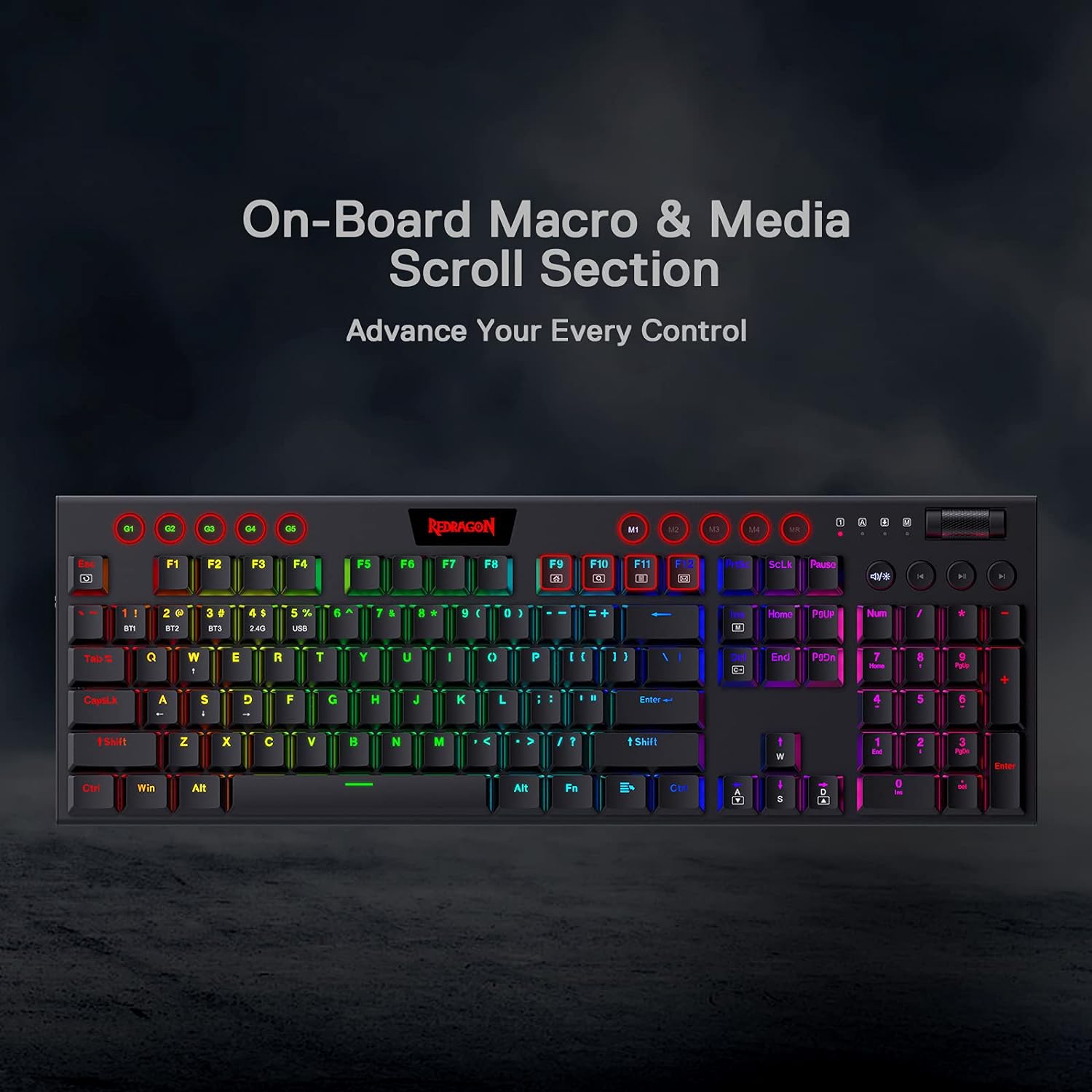 Redragon Keyboard K618 Horus Wireless Mechanical Redragon Keyboard K618 Horus Wireless Mechanical